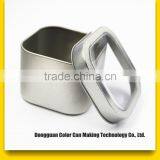 Bespoke Square Tin Box With Clear Top View Window