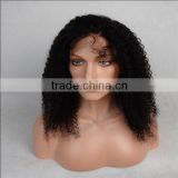 High quality glueless 180% density virgin brazilian afro kinky curly full lace wigs