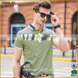 Hot Selling Custom Short Sleeve Stripe Men Microfiber Polo Shirt for Man thumbnail-3