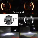 7" H4 LED Light Projector Headlight With White DRL Yellow Turn Signal For Harley Motorcycle , Wrangler, TJ, Landrover 7inch thumbnail-1