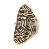 Full Metal Zinc Alloy Bohemian Vintage Graven Gold Finger Ring Jewelry thumbnail-2