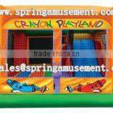 CRAYON PLAYLAND Classical Inflatable Jumper and Single Slide Combo Castle SP-CM056