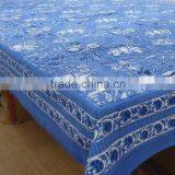 Anarkali Blue Cotton Hand Block Printed tablecloth