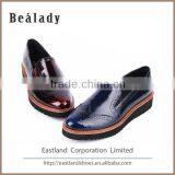 Cheap Wholesale Fashion Burnished Polish Genuine Leather Lace up Women Shoes thumbnail-1