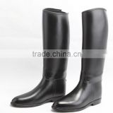 black shinny pvc knee boots for women B1372