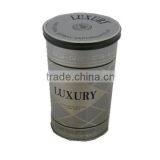 Round Perfume CMKY Tin Box With Silver Color