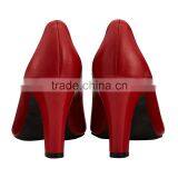 Fancy Party High Heel Round Toe Shape Classic Ladies Breatheable PU Lining Comfortable RED Sheep Skin Pump Shoes thumbnail-3