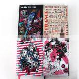 2016 Cute Dairy A6 Size Hard Cover High Quality Pocket Made in China Colorful Notebook With Bookmark