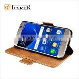ICARER Genuine Leather Wallet Case for Samsung Galaxy S7 With Card Slots and Stand Function thumbnail-4