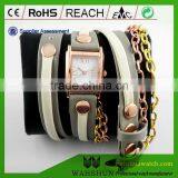 2014 Latest Fashion Waterproof Long Strap Gold Popular Leather Retro Women Watches thumbnail-2