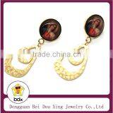 Religious Catholic Gift Stainless Steel Gold Plated Blessing Mother Mary Dance Stud Earrings For Belief Jesus Christians Womens thumbnail-1