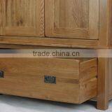 Rustic Solid Oak Wood 2 Doors Wardrobe thumbnail-4