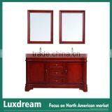 60 Inch Wooden Stain Finish Bathroom Cabinet With Strong Legs