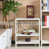 2 layer steel cabinet wood corner shelves