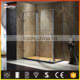 Small Prefabricated Frameless 304SUS Chrome Rectangle Sliding Shower Doors thumbnail-6