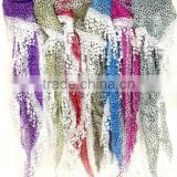 Wholesale Leopard Printed Triangular Scarves with Danglings Purple Grey Red Brown Red Fushia