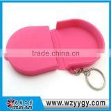 rubber silicone purse with keychain