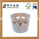 Home Decor Antique Primitive Wood Wooden Snack Bucket thumbnail-2