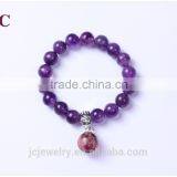 Fashion Women Charm Amethyst Bead Custom Stone Aromatherapy Diffuser Jewelry Handmade Health Bracelet thumbnail-6