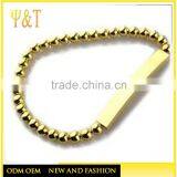 Fashion Men Gold Silver Stainless Steel Charm Bracelets Custom Engraved Logo Bangles Magnetic Bracelets thumbnail-1