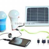 Protable Solar Indoors Light,built-in Li-ion Battery for 2 Bulbs ,charge Mobile,color Optional
