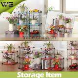 Multilayer Grid Diy Storage Shelf,portable Living Room Diy Metal pp Flower Shelf
