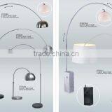 New Arrival Black Metal Frame With 5 Head Fabric Lampshade Floor Standing Lamp / Light thumbnail-2