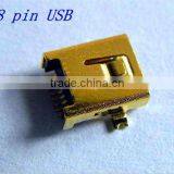 8 Pin Mini Usb Connector Brass-plated