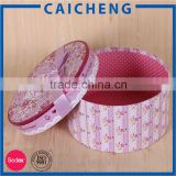 Round Shape Package Cardboard Hat Box With Ribbon