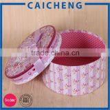 Round Shape Package Cardboard Hat Box With Ribbon