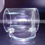 340 ml clear glass coffee mugs with handle