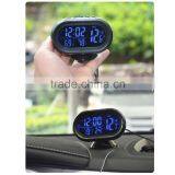 LED Lighted Digital Car Clock Thermometer Auto Dual Temperature Gauge Voltmeter Voltage Tester DC 12-24V thumbnail-6