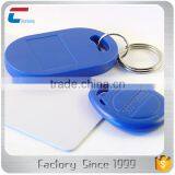 China Manufacturer Custom Design Contactless Writable RFID ABS Keychain Key Fob With Rings thumbnail-1