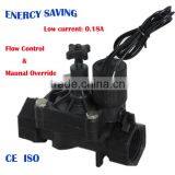 1" Nylon 2 Way Manual and Flow Control 12 V Electric Water Valve thumbnail-3