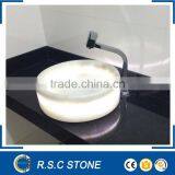 White Onyx Marble Transmitting Washroom Sink thumbnail-1