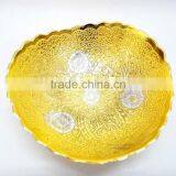 Indian Wedding Return Gift Item Very Pretty Gold and Silver Plated Brass Bowl thumbnail-1