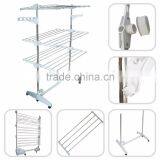 Multi Color Clothes Garment Drying Hanger Rack and Large Capacity Rack With 3 Levels and Bar for Sheets thumbnail-2