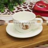 Haonai 400ml and 250ml ceramic coffee cup and saucer sets