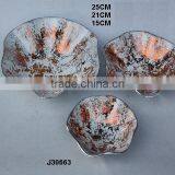 Cast Aluminum Bowl With Enamel in White Colour and Copper Shades