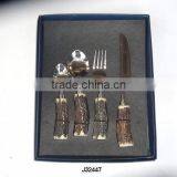 Steel Cutlery Set Mirror Polished With Wrough Horn Handle thumbnail-1