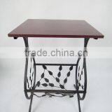 Metal Leaf Design Magazine Coffee Table Square Tea Table thumbnail-1