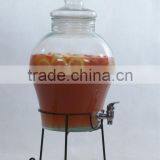 Clear Big Gourd Shape Glass Juice Bottle With Faucet PJ03 thumbnail-1