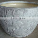 Indoor Wash Vase - Indoor Pottery With Round Rim and Pattern Outside thumbnail-1