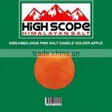 HIMALAYAN PINK SALT TEA LIGHT CANDLE HOLDER APPLE SHAPE thumbnail-1