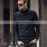 Latest Fashion Men Turtleneck Pure Color Sweater thumbnail-3