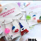 Vintage Style Girls Fleur-De-Lis Emerald Crown Brooch Pin With Crystals thumbnail-3