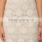 New Arrival Wholesale Bulk Price Clothes Women Midi Skirt With Embroidery Lace Daisies thumbnail-2