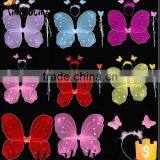Fancy Girls Party Decorations Kids Butterfly Fairy Wing Red Nylon Butterfly Wings Sets thumbnail-5