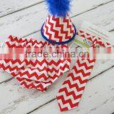 Baby Infant Cute 3PCS Bloomers Sets Short With Tie And Hat Baby Clothes thumbnail-1