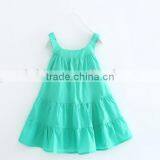 Spring Summer Dress Child Girl Beach Sling Frock Princess Mint Knee Length Frocks thumbnail-6